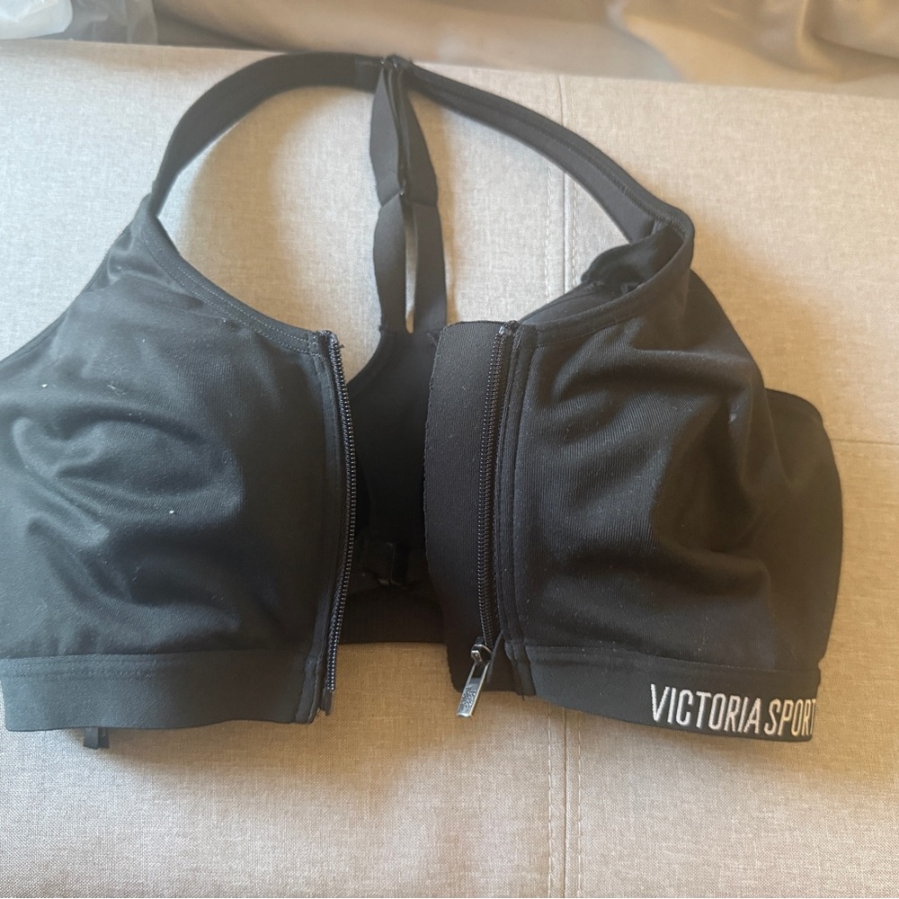 Victoria's Secret Black Front-Close Sports Bra